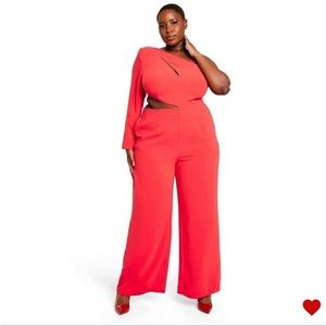 Sergio Hudson one shoulder cut out Beautiful red jumpsuit, never worn!